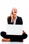 Businesswoman With Laptop Stock Photo