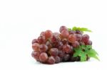 Red Grape Isolated On White Background Stock Photo