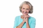 Cheerful Portrait Of Smiling Senior Woman Stock Photo