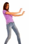 Teenage Girl Dancing Stock Photo