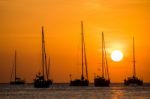 Boat Sunset Stock Photo