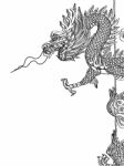 Chinese Style Dragon Statue Line Stock Photo