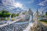 Chiang Rai, Thailand - Octuber 20 , 2016: Wat Rong Khun Temple (white Temple) In Chiang Rai, Thailand Stock Photo