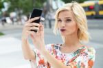 Young Woman Talking A Selfie Stock Photo