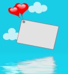 Heart Balloons On Note Displays Sweet Invitation Or Affection No Stock Photo