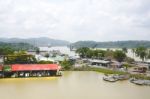 Panama Canal, Dredging Area Stock Photo