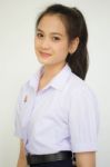 Portrait Of Thai High School Student Uniform Teen Beautiful Girl Happy And Relax, Stock Photo