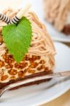 Chestnut Cream Cake Dessert Stock Photo