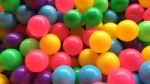 Dry Children's Pool With Colorful Balls Stock Photo