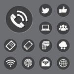 Mobile Devices And Network  Icons Set Stock Photo