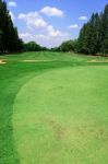 Golf Course And Blue Sky Stock Photo