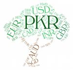 Pkr Currency Indicates Pakistani Rupees And Broker Stock Photo