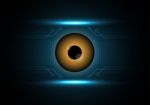 Cyber Security Safety Concept, Watching Eye Technology Digital Background,  Illustration Stock Photo