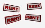 Rent 3D Sign Stock Photo