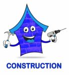 House Construction Means Real Estate Building 3d Illustration Stock Photo