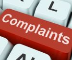 Complaints Key Shows Complaining Or Moaning Online Stock Photo