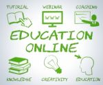 Education Online Means Web Site And Educate Stock Photo