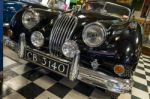 Classic Jaguar Xk140 1956 In The Motor Museum At Bourton-on-the- Stock Photo