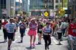 Runners At The London Marathon Stock Photo