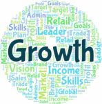 Growth Word Represents Increase Rising And Wordclouds Stock Photo