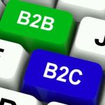 B2b And B2c Keys Mean Business Partnerships Or Consumer Relation Stock Photo