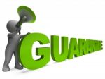 Guarantee Character Shows Warrantee Guaranteed Or Guarantees Stock Photo