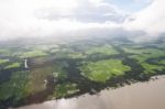 The Helicopter Shot From Dhaka, Bangladesh Stock Photo