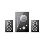 Black Loudspeaker Stock Photo