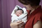 Mother And Kid In The Holding Stock Photo