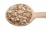 Oats On Wooden Spoon Stock Photo