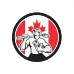 Canadian Drainlayer Canada Flag Icon Stock Photo