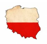 Poland Map On  Flag Drawing ,grunge And Retro Flag Series Stock Photo