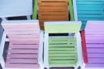 Colorful Wooden Bench Stock Photo