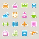 Hotel And Travel Icon Set Stock Photo