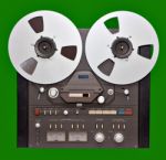 Analog Stereo Open Reel Tape Deck Stock Photo