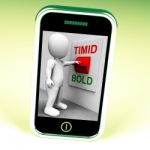 Timid Bold Switch Means Fear Or Courage Stock Photo