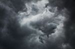 Dark Thundercloud On Summer Day Stock Photo