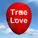 True Love Balloon Represents Lovers And Couples Stock Photo