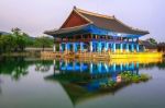 Gyeongbokgung Palace And Milky Way In Seoul, South Korea Stock Photo