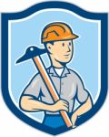 Engineer Architect T-square Shield Cartoon Stock Photo