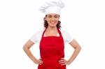 Smiling Female Chef Stock Photo