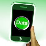 Data Smartphone Shows Documents Information And Cloud Stock Photo