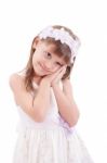 Portrait Of Cute Smiling Little Girl Stock Photo