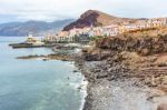 Portuguese Coast With Sea Beach Mountains And Village Stock Photo