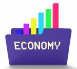 Economy File Shows Macro Economics 3d Rendering Stock Photo