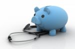 Piggy Bank And Stethoscope Stock Photo