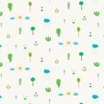 Pattern With Abstract Cute Tree Design Elements Stock Photo