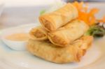 Deep Fried Vegetable Spring Rolls Stock Photo