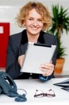 Businesswoman Using Tablet Stock Photo