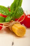 Italian Basic Pasta Ingredients Stock Photo